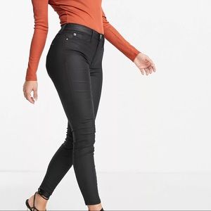 NWOT! River Island black Coated Jeans size 6 UK and size 2 US. Brand New!